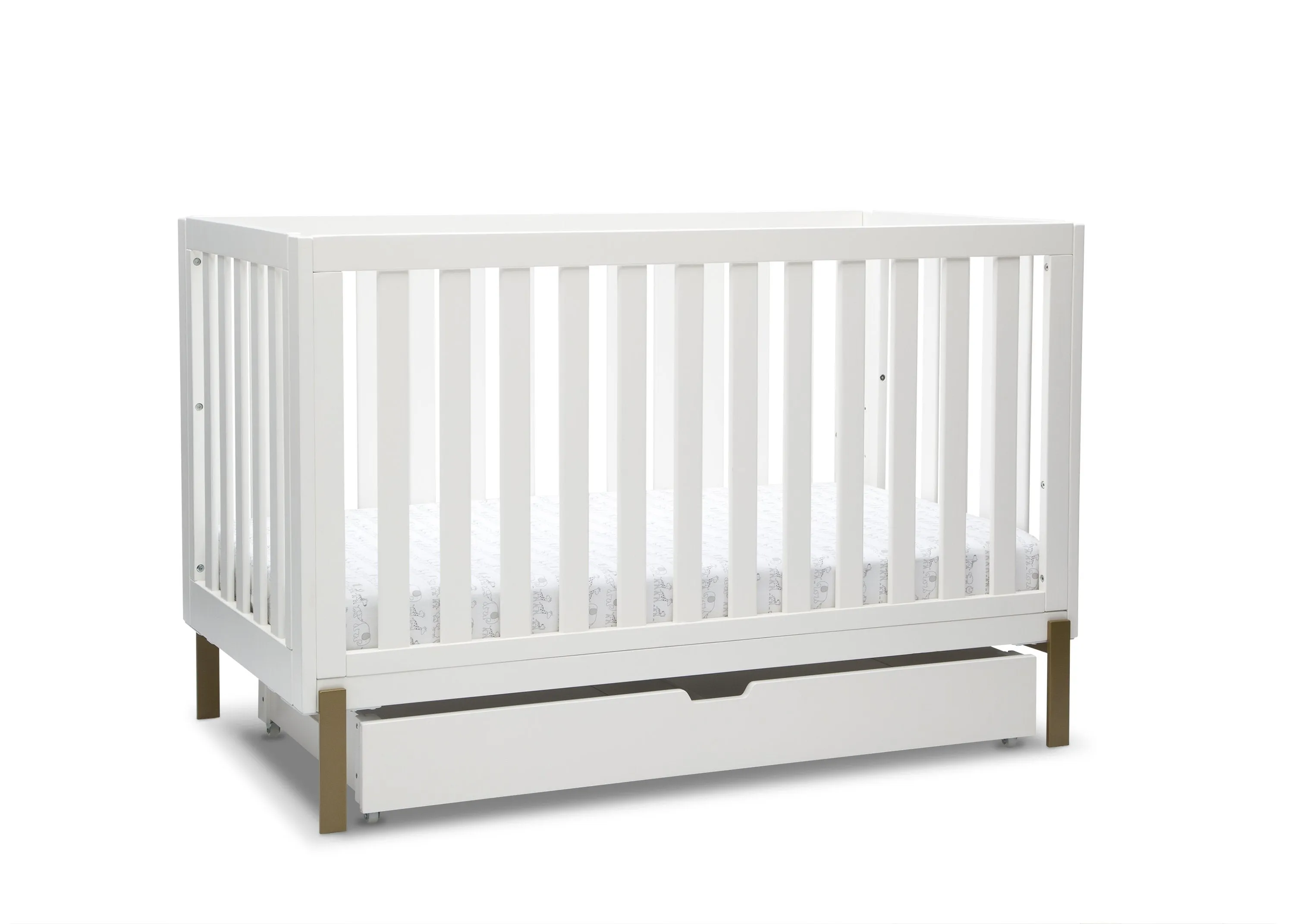 Hendrix 4-in-1 Convertible Crib   Under Crib Roll-Out Storage