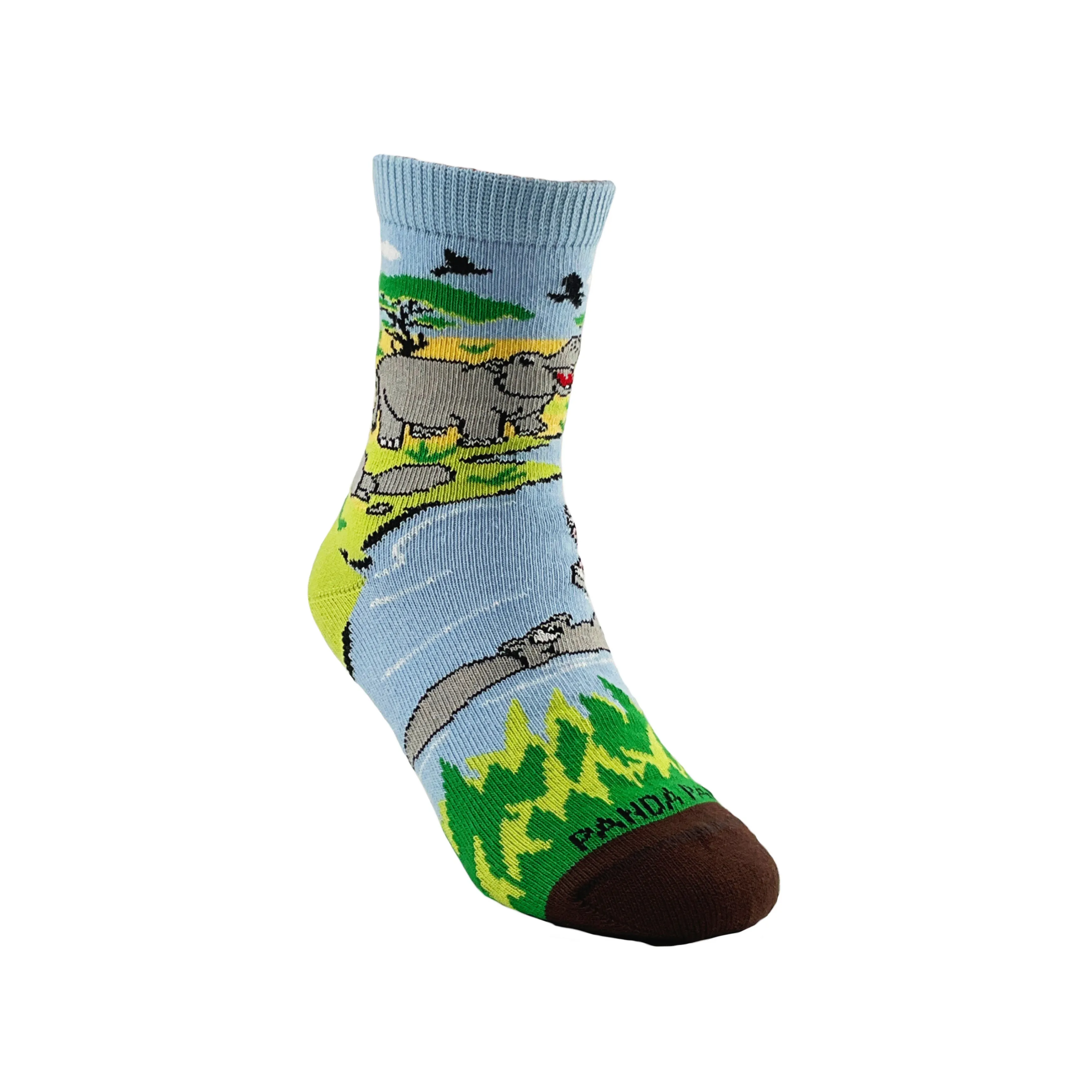 Hippos Playing in a Pond Socks from the Sock Panda (Ages 3-7)