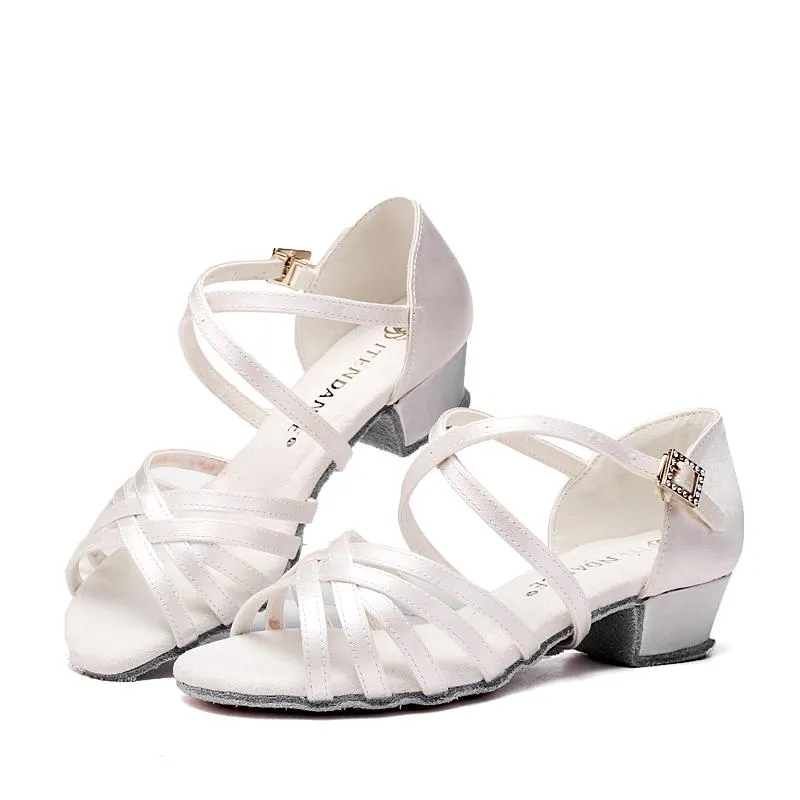 Kids  Satin  Heels Latin With Buckle   Dance Shoes/Ballroom Shoes