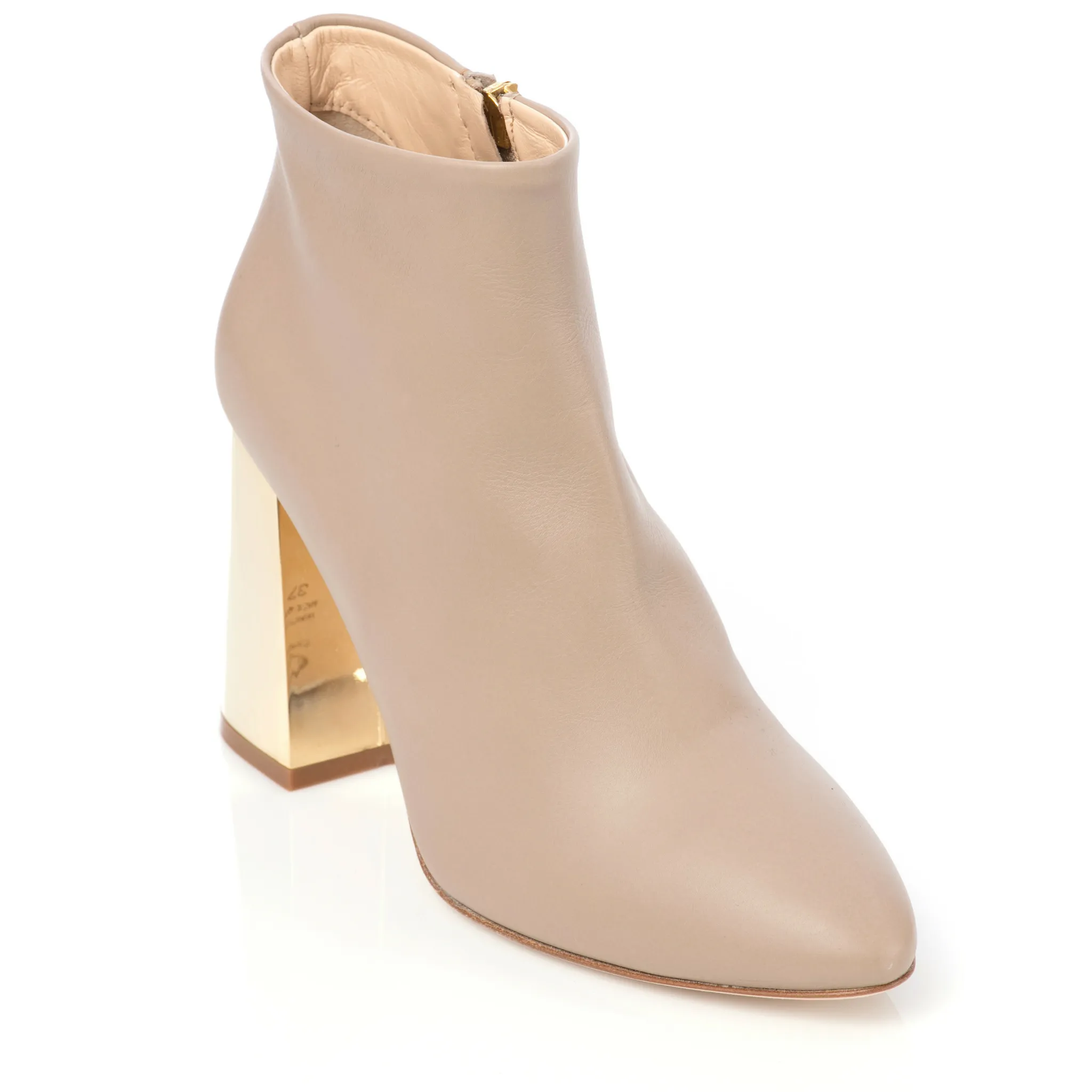 Lake Bootie - Beige with Gold Heel