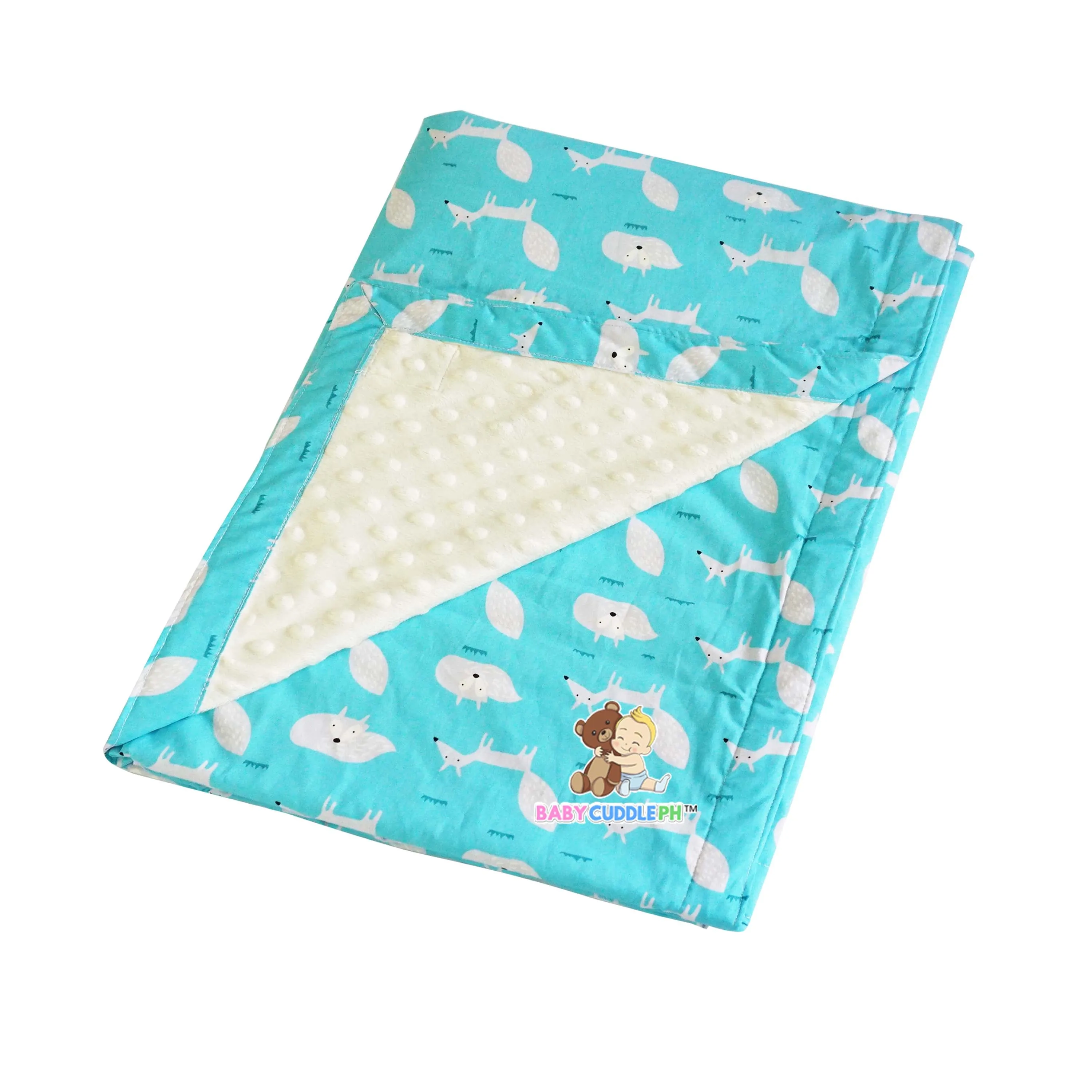 Little Fox in Teal -  Babycuddleph Toddlers kit (Pillow & Blanket)