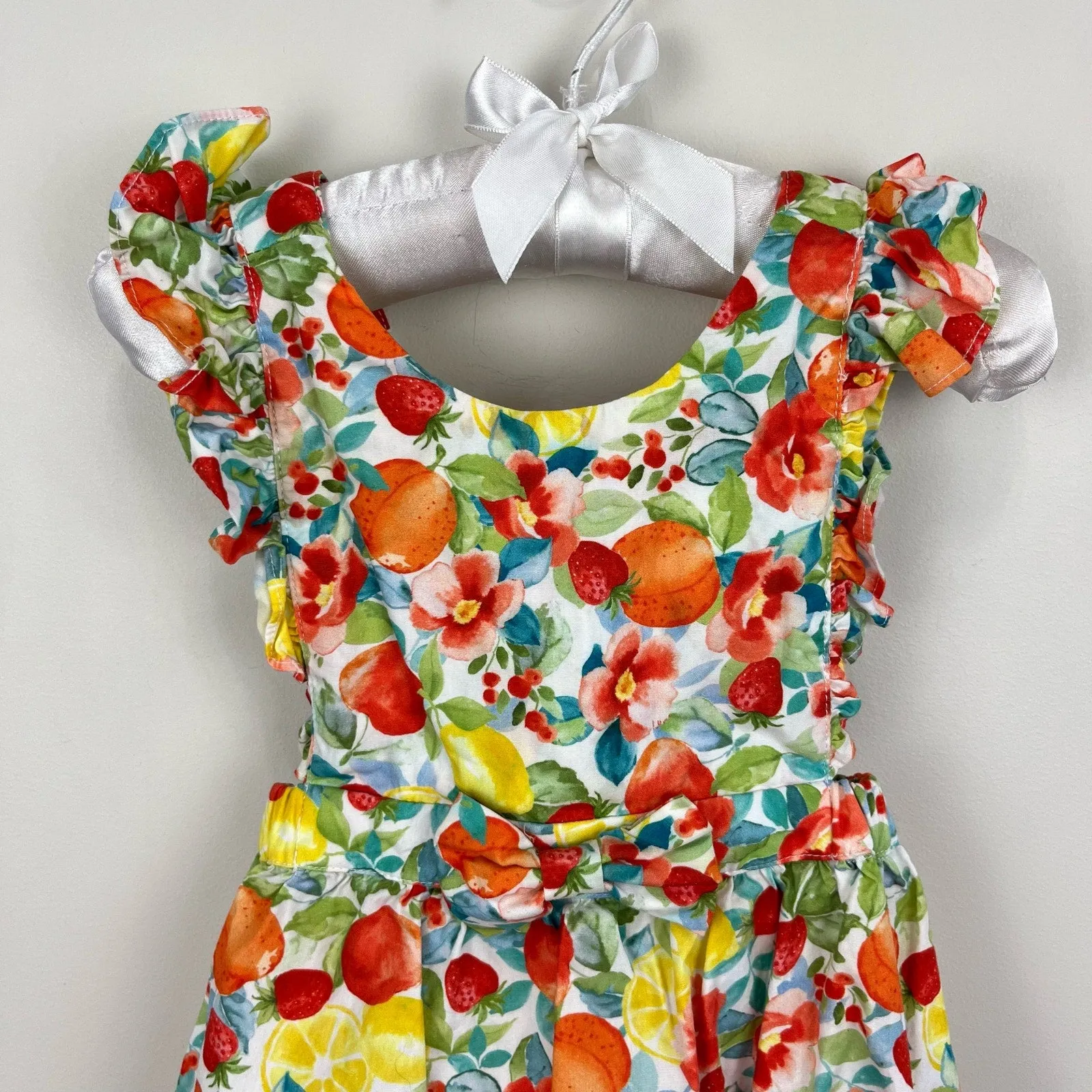 Luli & Me Ruffle Fruit Sun Suit Romper 18 Months