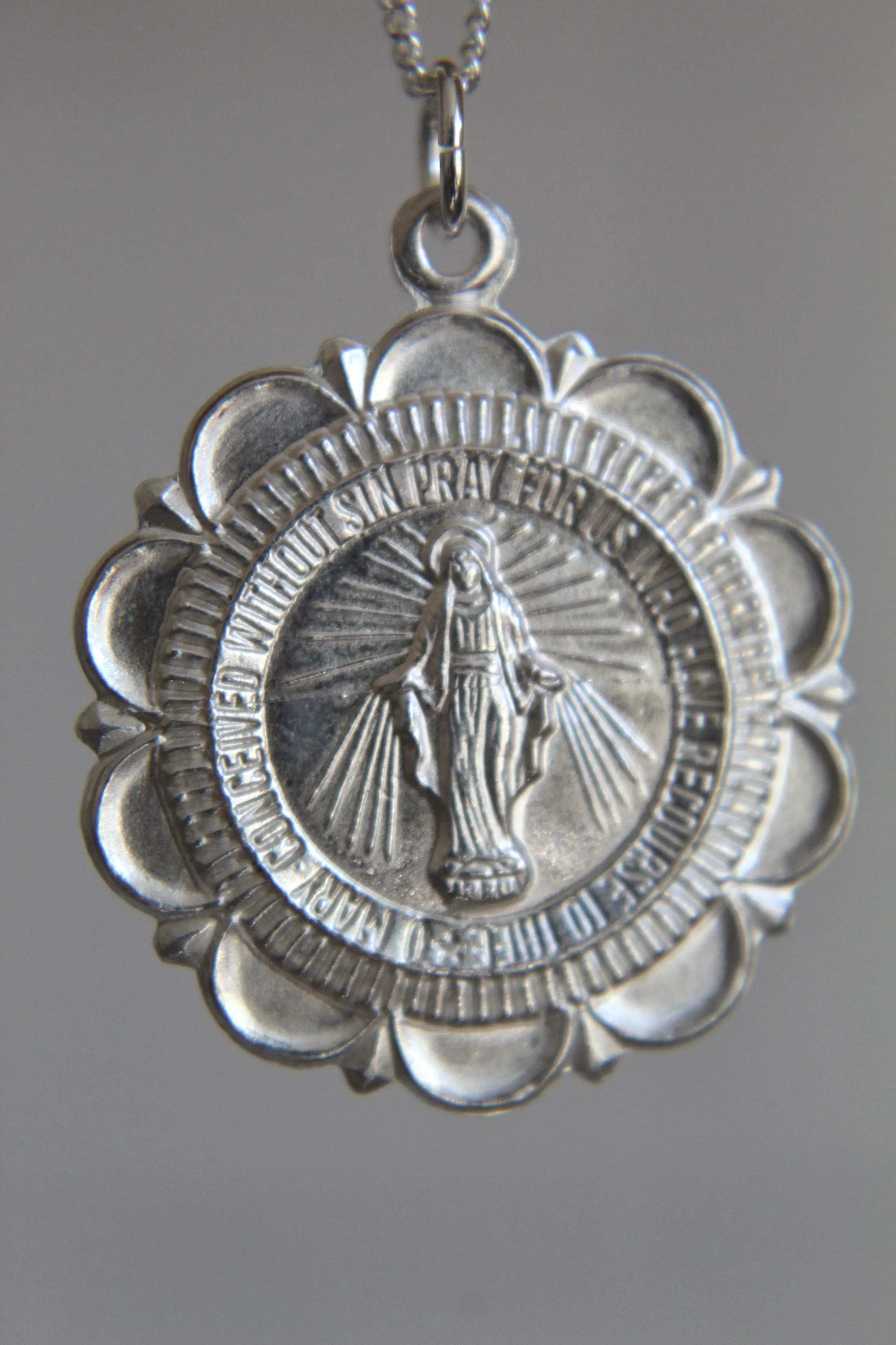 Miraculous Medal Necklace in Silver