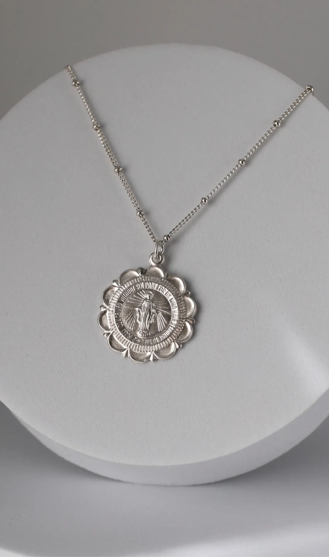 Miraculous Medal Necklace in Silver