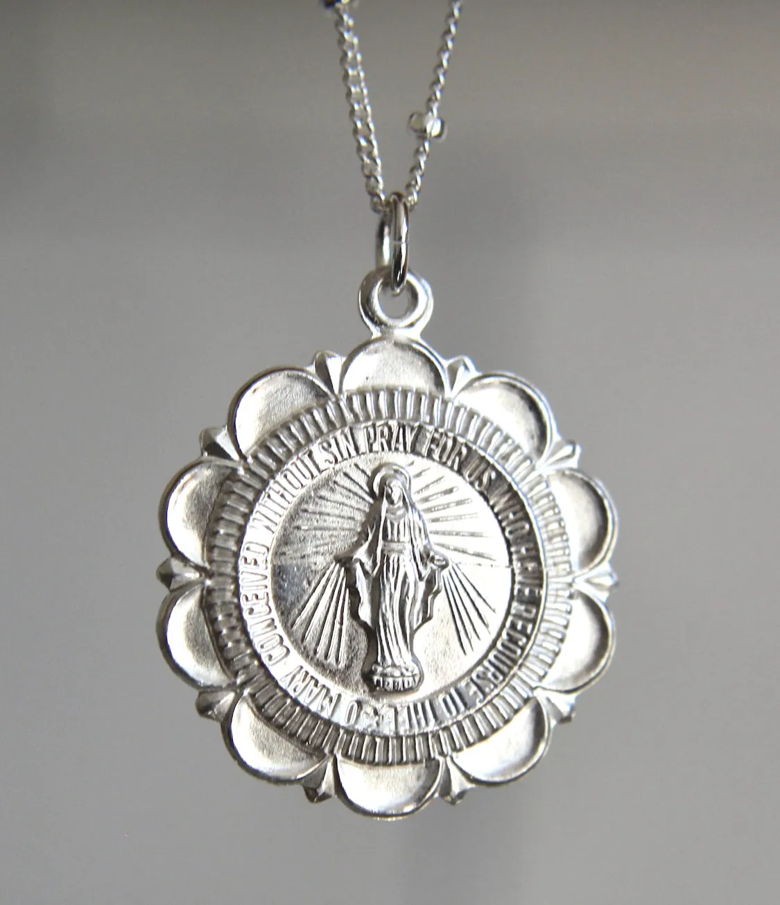 Miraculous Medal Necklace in Silver