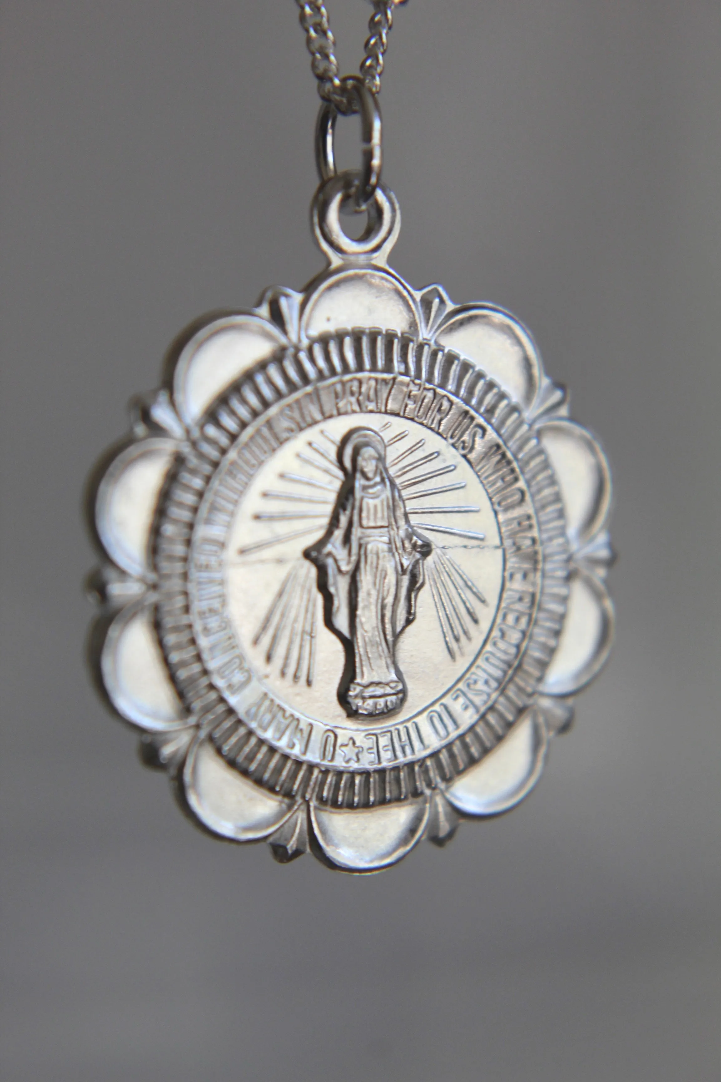 Miraculous Medal Necklace in Silver