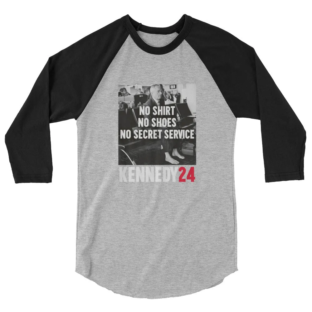 No Shirt, No Shoes, No Secret Service 3/4 Sleeve Raglan Shirt