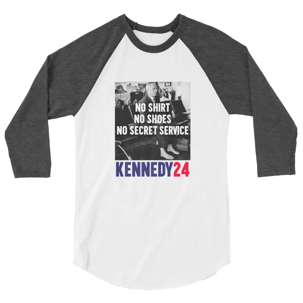 No Shirt, No Shoes, No Secret Service 3/4 Sleeve Raglan Shirt