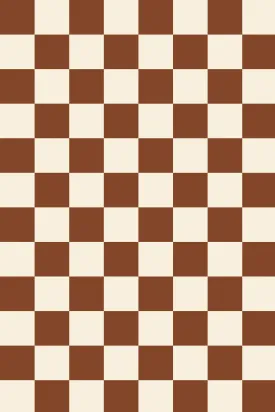 Organic Crib Sheet Brown Check