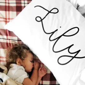 Organic Personalized Pillowcase, Cursive