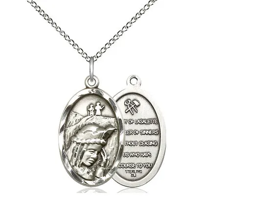 Our Lady Of LaSalette Silver Pendant With Chain