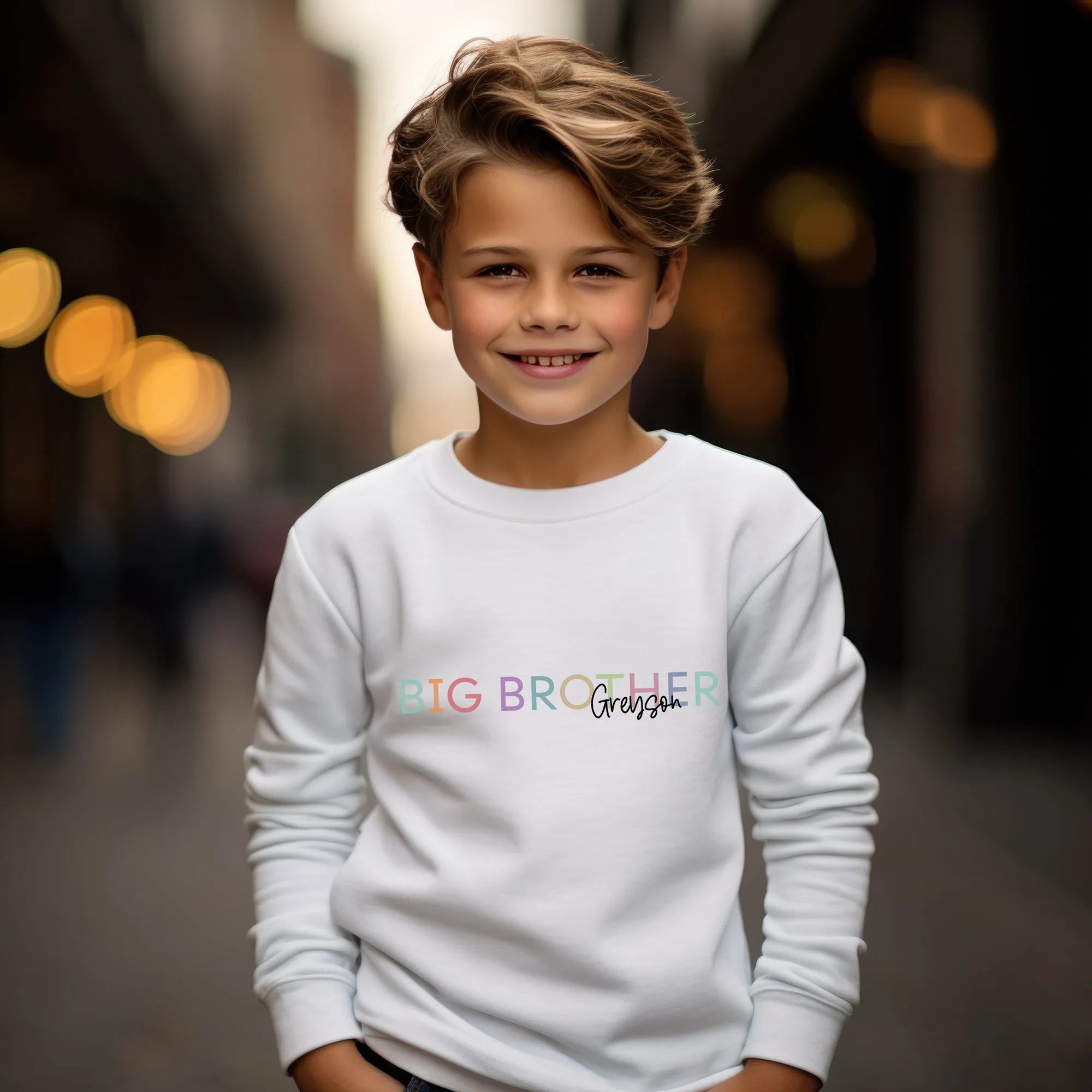 Personalized COLOURFUL CUSTOM TEXT    Name - Crewneck Sweatshirt (KIDS)