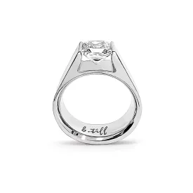 RG097W B.Tiff 1 ct Stainless Steel Princess Cut Solitaire Ring