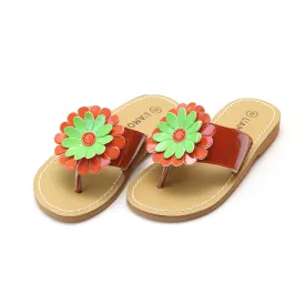 Savannah Patent Flower Thong Sandal