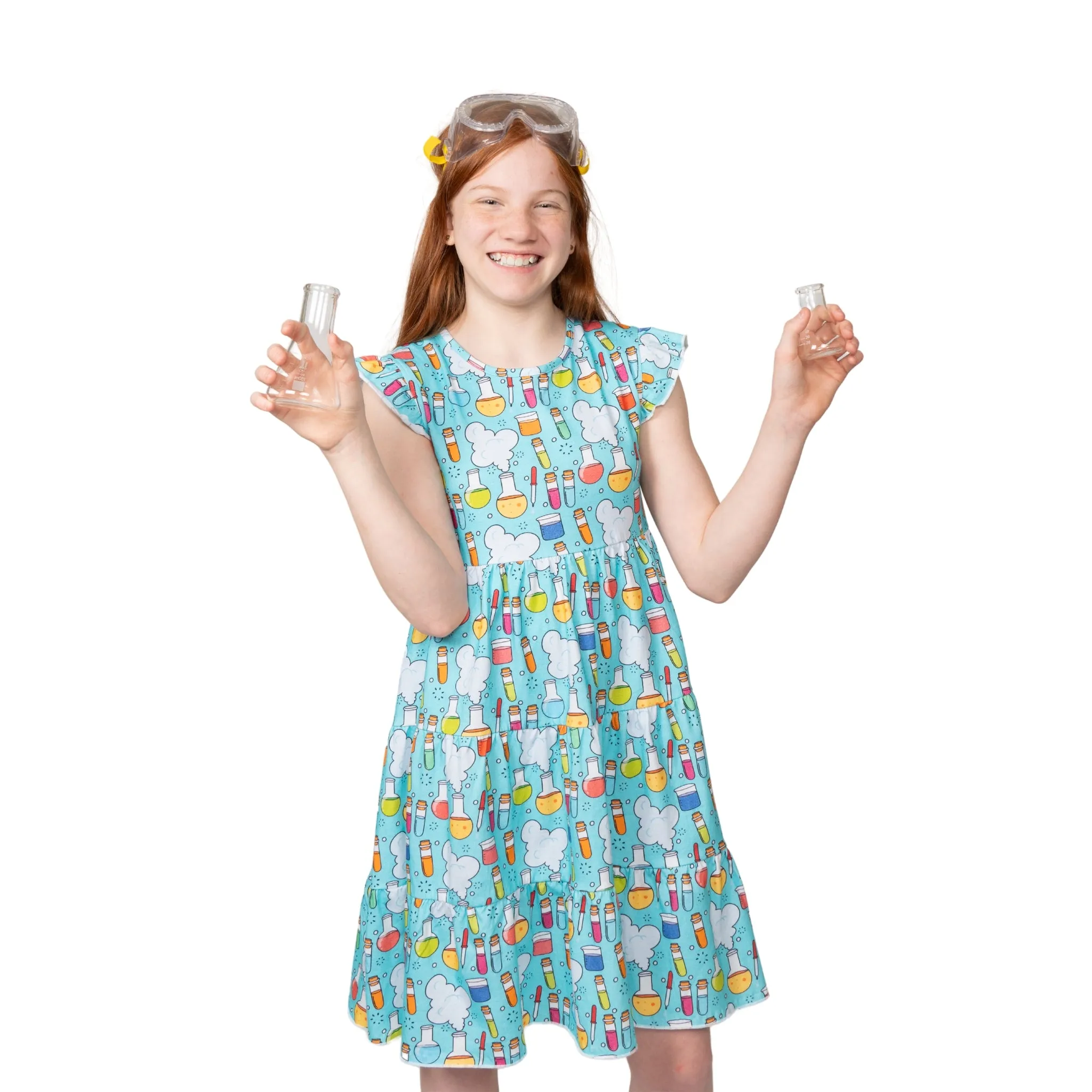 Science Equipment Kids Tiered Dress