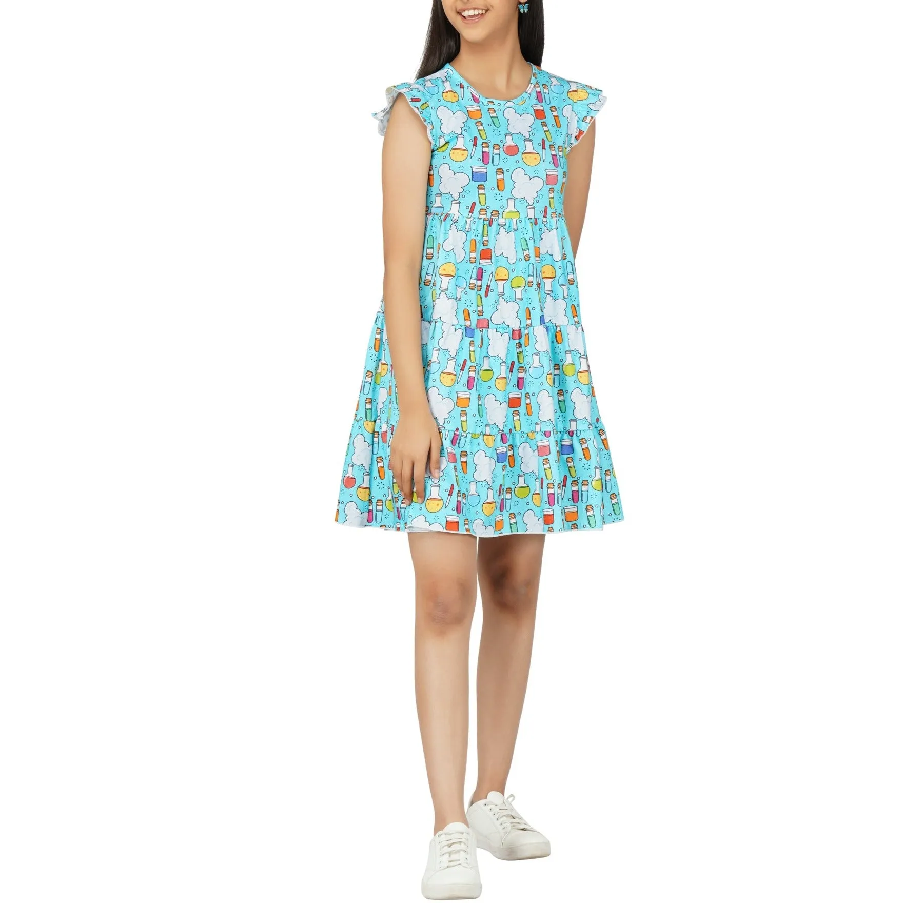 Science Equipment Kids Tiered Dress