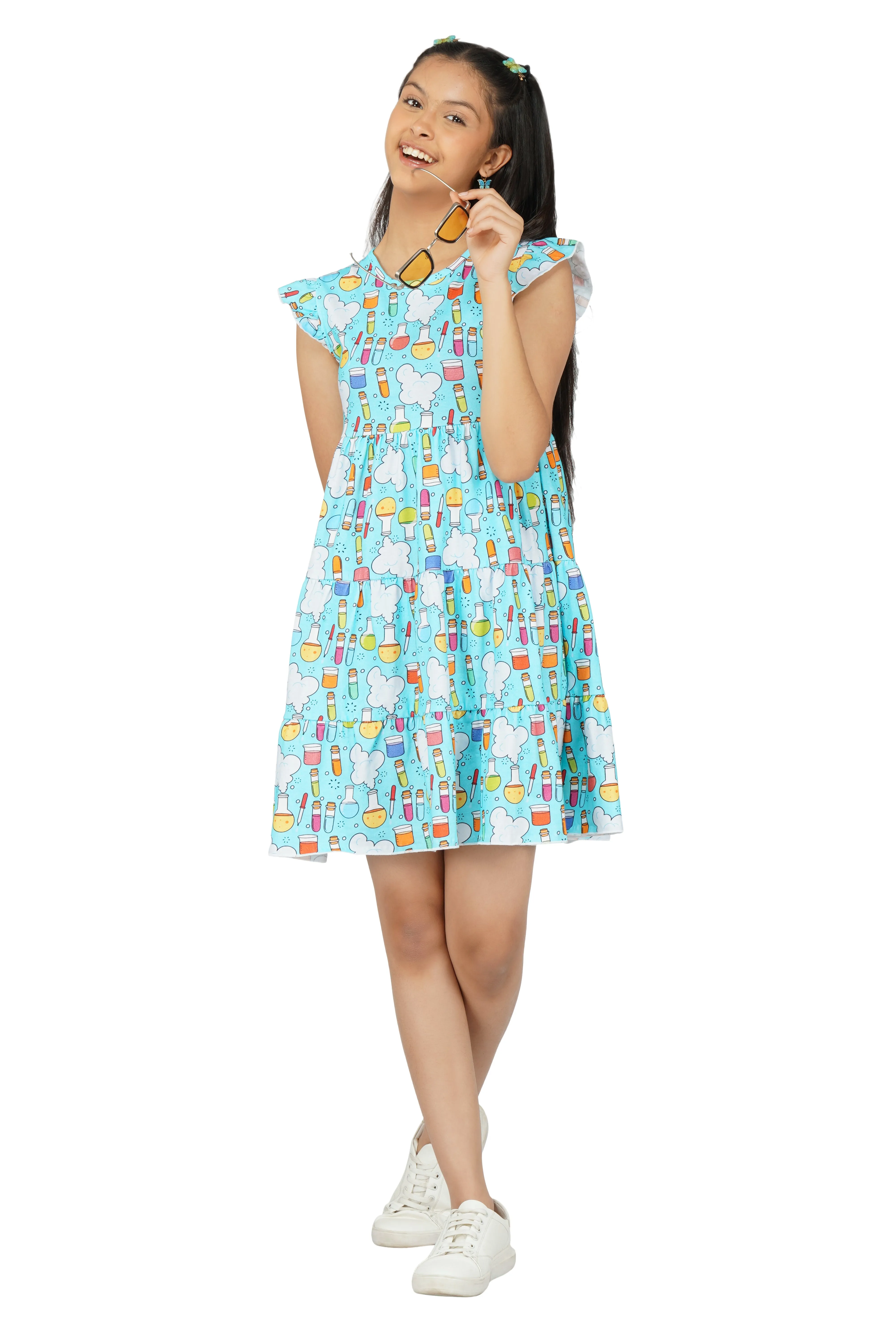 Science Equipment Kids Tiered Dress