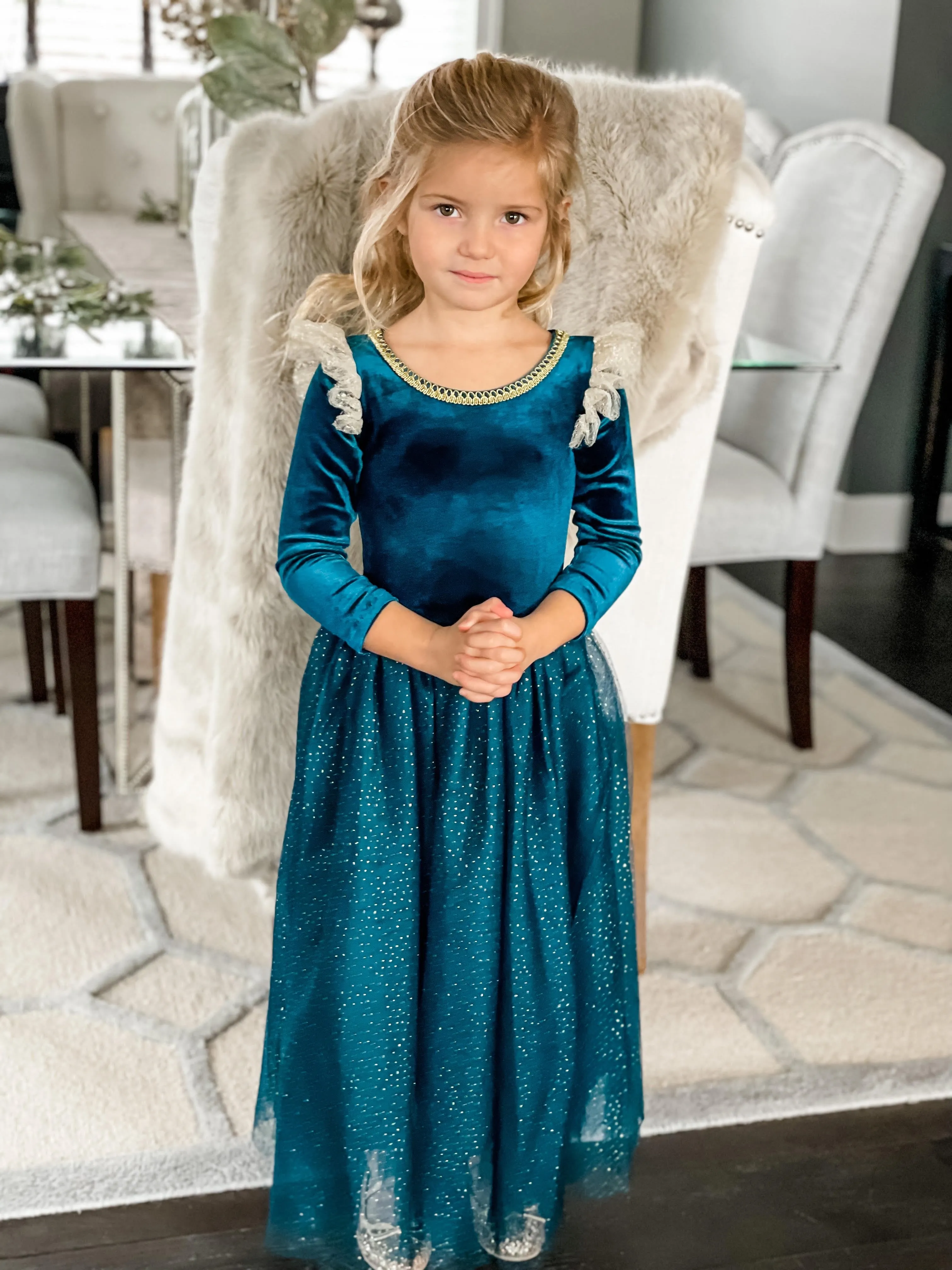 The Brave Princess Teal Costume Dress