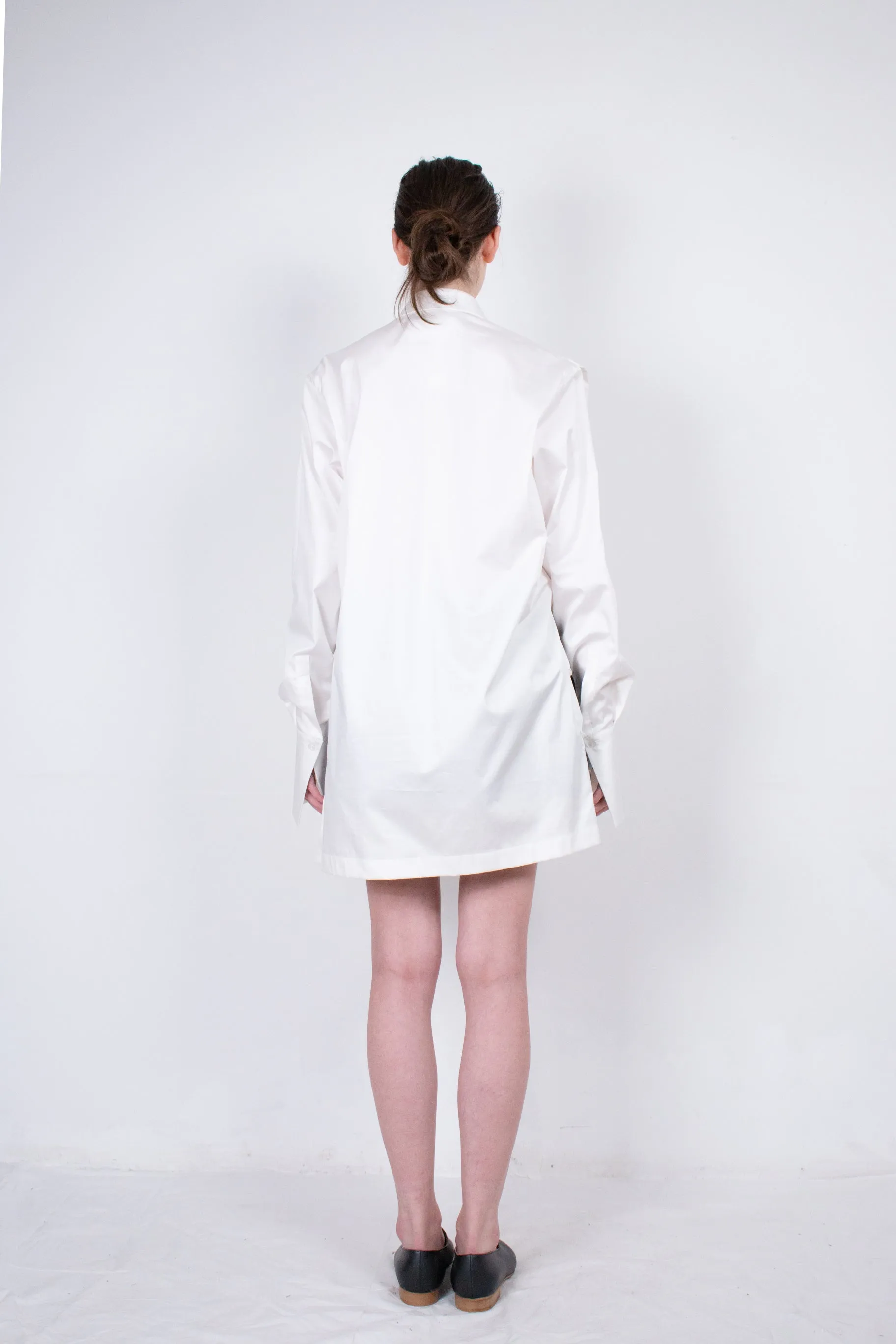 White Layered Cotton Shirt