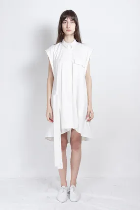 White sleeveless post-gender shirt